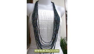 Paua Beads Multi Strand Layer Necklaces